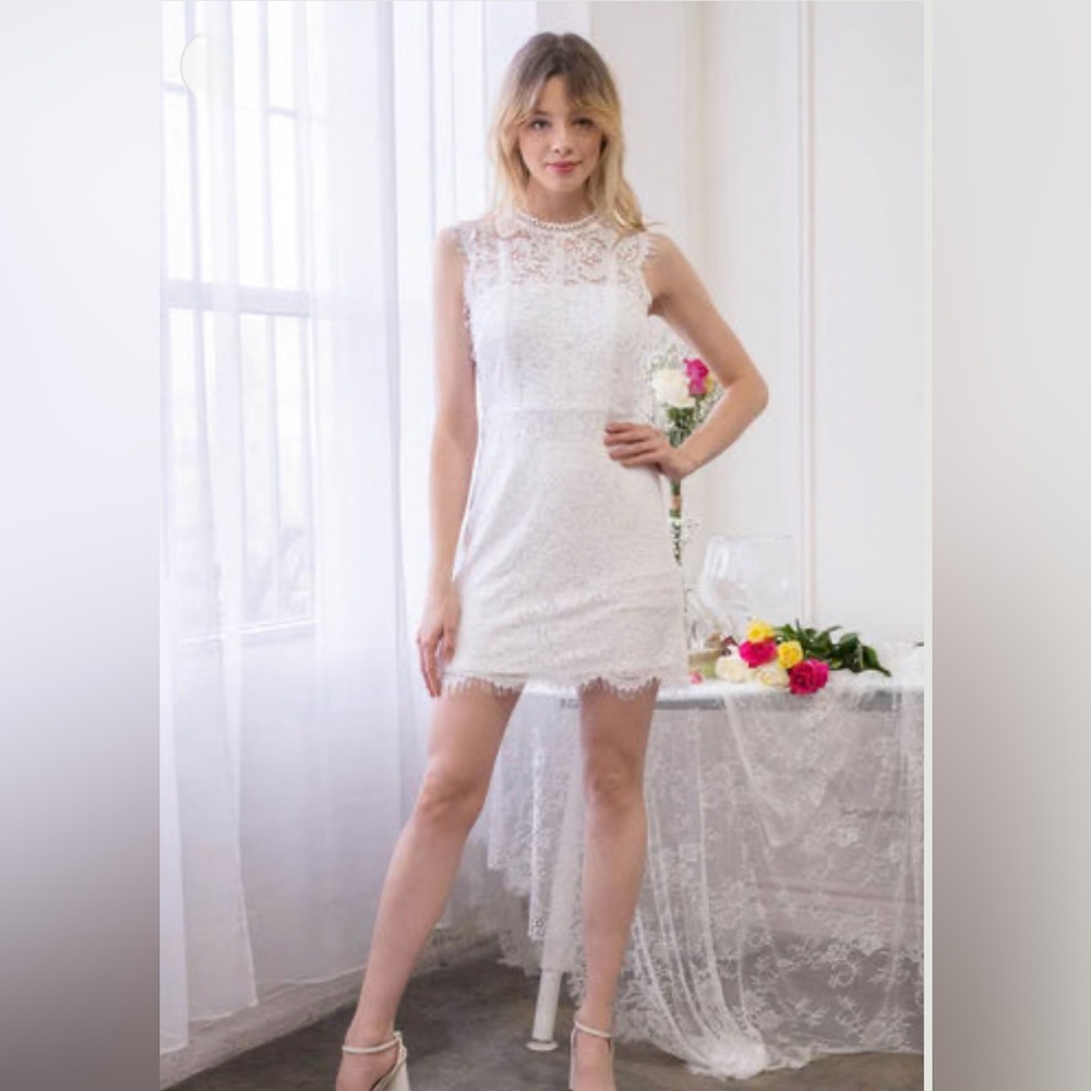 Blu Pepper White Lace Minidress Multiple Sizes - Picture 10 of 10